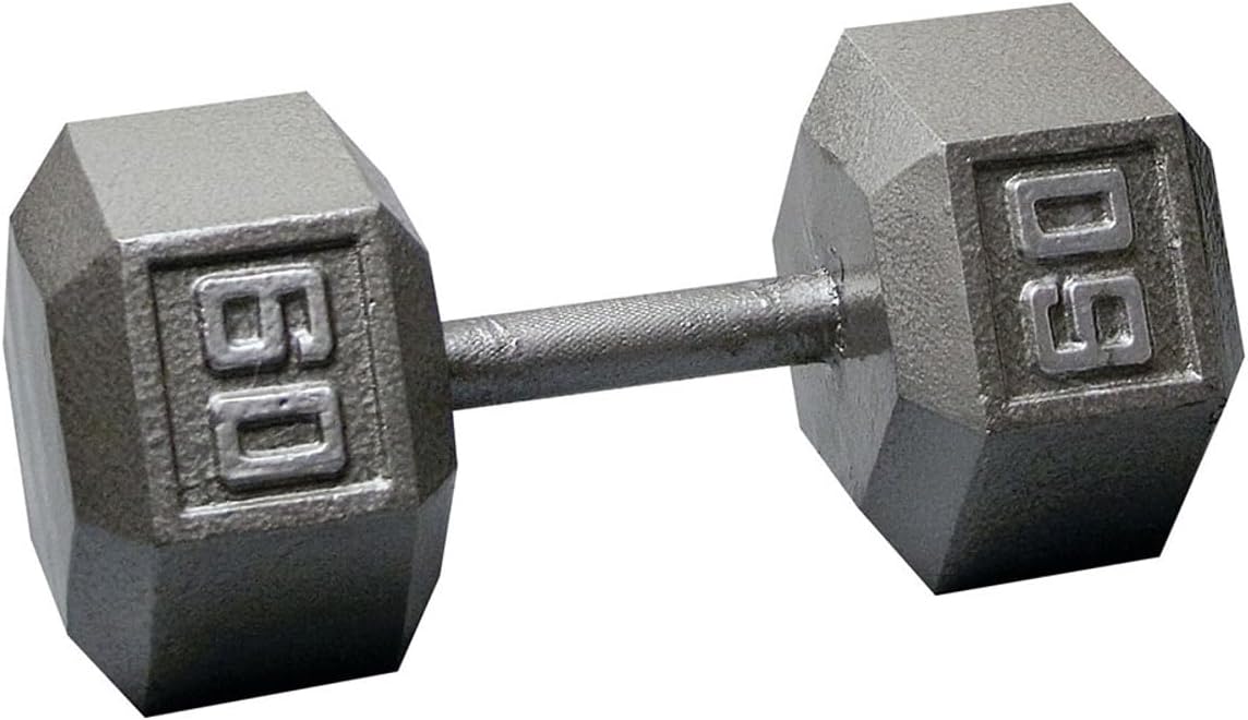 Body-Solid Cast Iron Hexagon Dumbbell, Hand Weights For Men and Women, Weight Dumbbells for Strength Training, Body Building Home Gym Training Gear