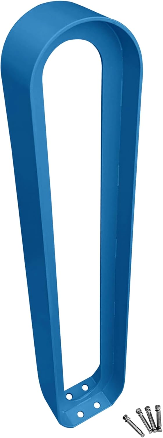 Sandbaggy Modern Commercial Bike Rack | 6.5” x 3” x 35” Oval Design | In-Ground | Anchor Bolts Included (Blue, 3)