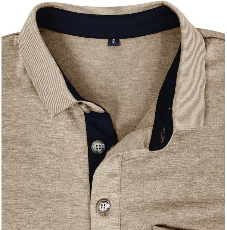 Men's Casual Polo Shirts Classic Button Basic Short Sleeve Shirt Solid Color Cotton Tees Golf Stylish Tops