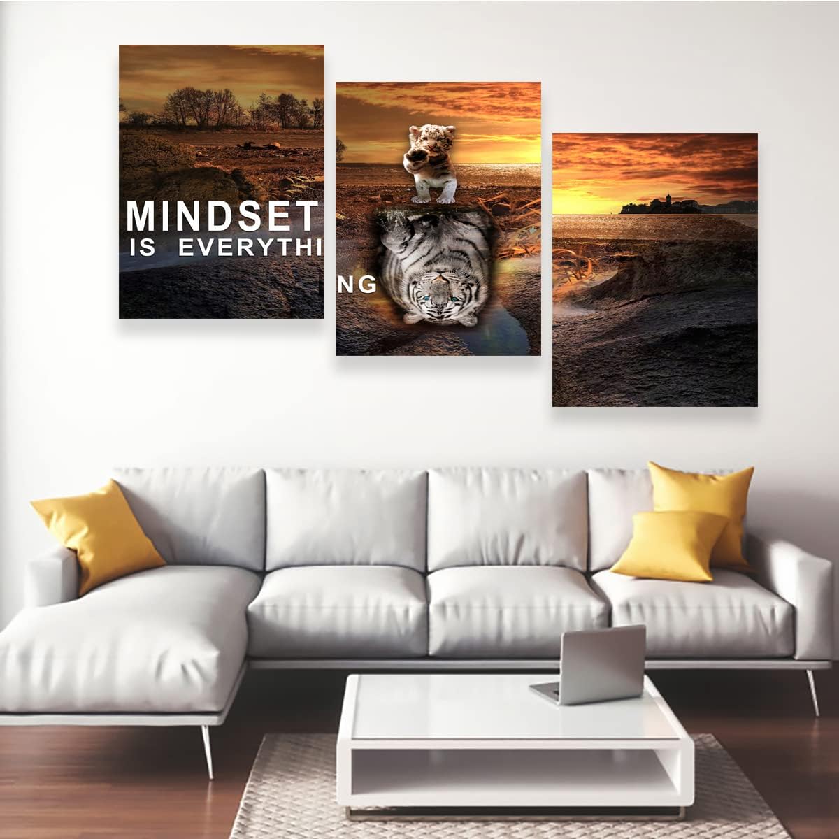 Inspirational Entrepreneur Quotes Office Wall Decor - 3 Pieces Wall Art for Living Room & Bedroom (36" W x 16''H)