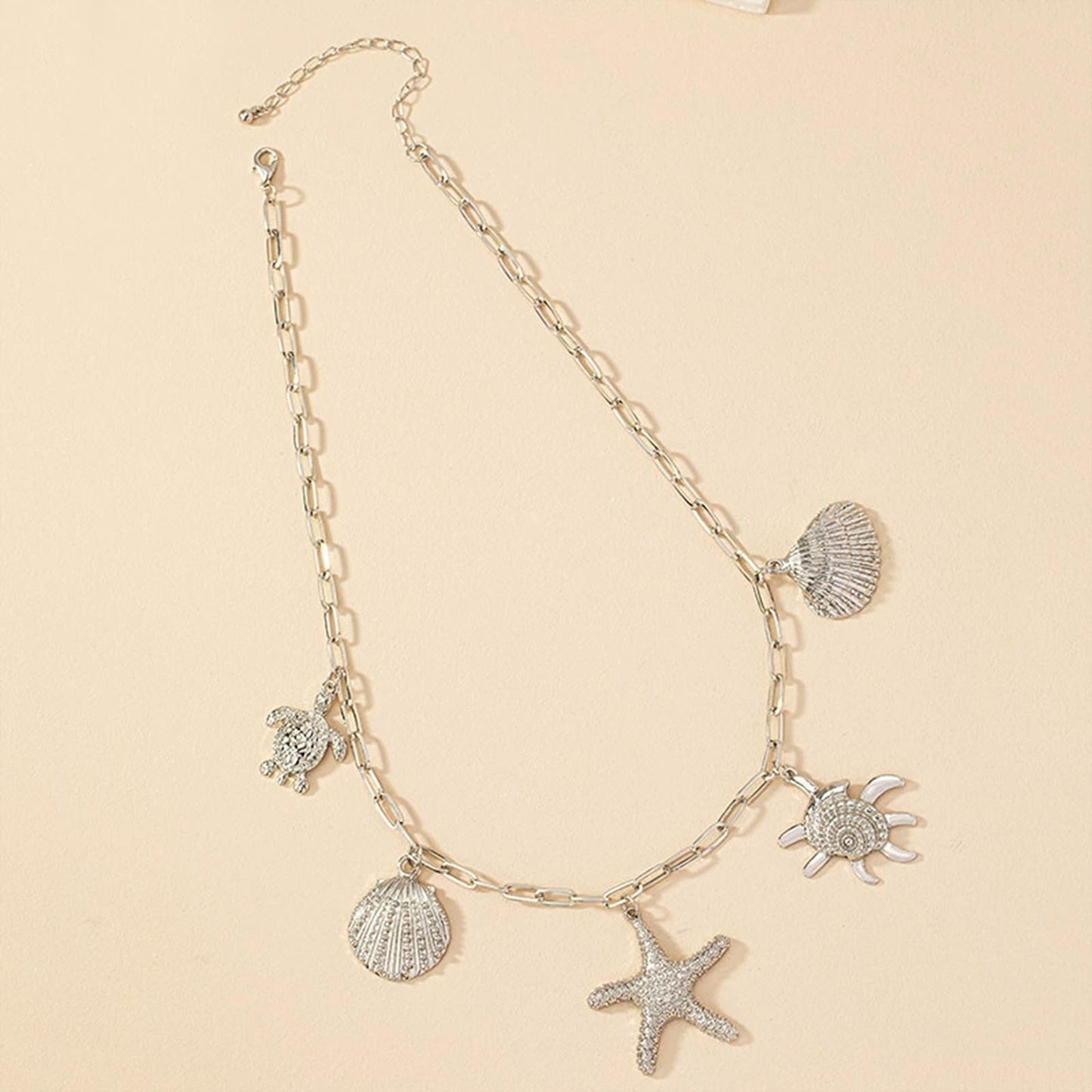 Frodete Starfish Necklace for Women Beach Necklaces Jewelry Layered Choker Drop Dangle Summer Vacation Outfits Theme Conch Seashell Accessories Ocean Pendant Dress Costume