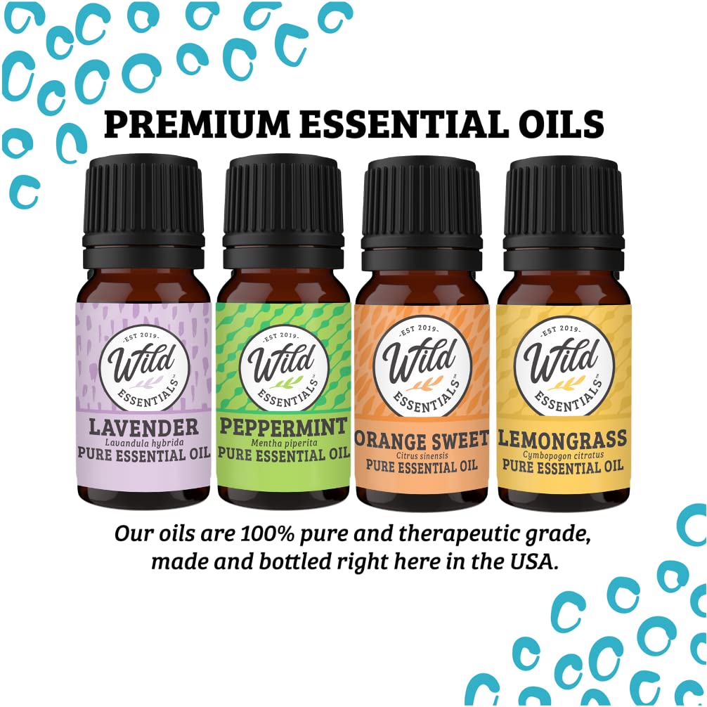 Wild Essentials Sun Mandala Necklace Essential Oil Diffuser Kit with Lavender, Lemongrass, Peppermint, Orange Oils, 12 Refill Pads, Calming Aromatherapy Gift Set, Customizable Color Changing, Perfume