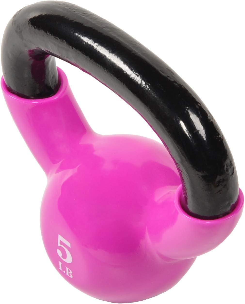 Signature Fitness All-Purpose Color Vinyl Coated Solid Cast Iron Kettlebell Weight