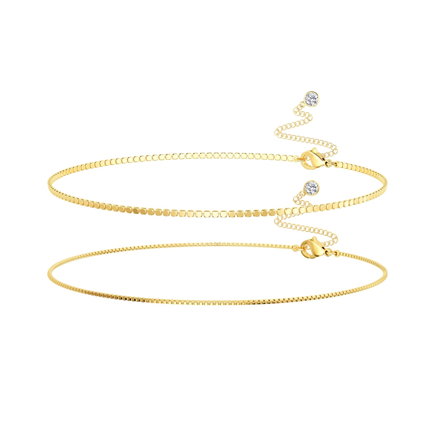 HABIKIP 14K Gold Plated Waist Chain for Women, 2PCS Dainty Layered Boho Gold Plated Belly Chain Belt Sexy Bikini Beach Box Waist Chain Adjustable Waterproof Body Chain Jewelry Accessories for Women