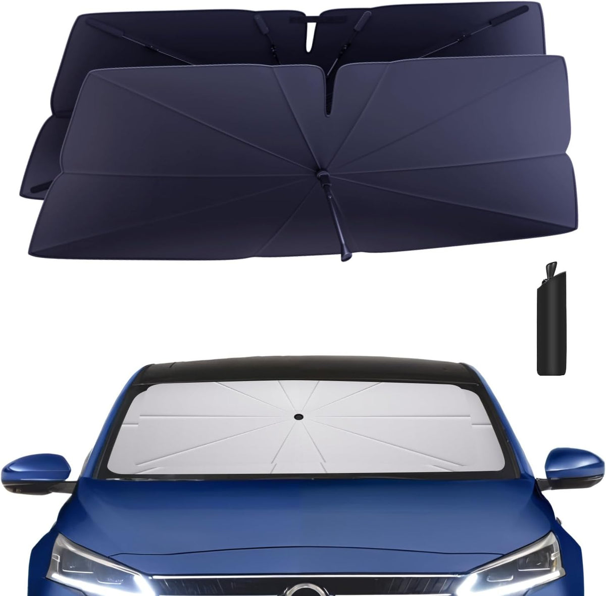 Windshield Sun Shade Umbrella: for Nissan Altima-2019-2024 - Front Custom Car Window Shades - Double Thickened Foldable Nissan Altima Sunshades Block UV Keep Cool