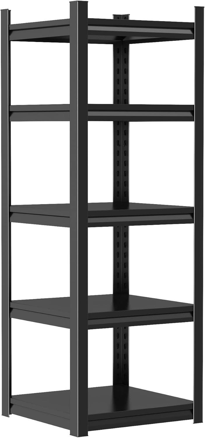 Metal Garage Shelving Unit, Heavy Duty 5-Tier Adjustable Storage Rack, Steel Shelving,2000 lbs Capacity, Industrial Shelves for Heavy Tools and Equipment (5-Tier 63" H x16 W x 16" D)