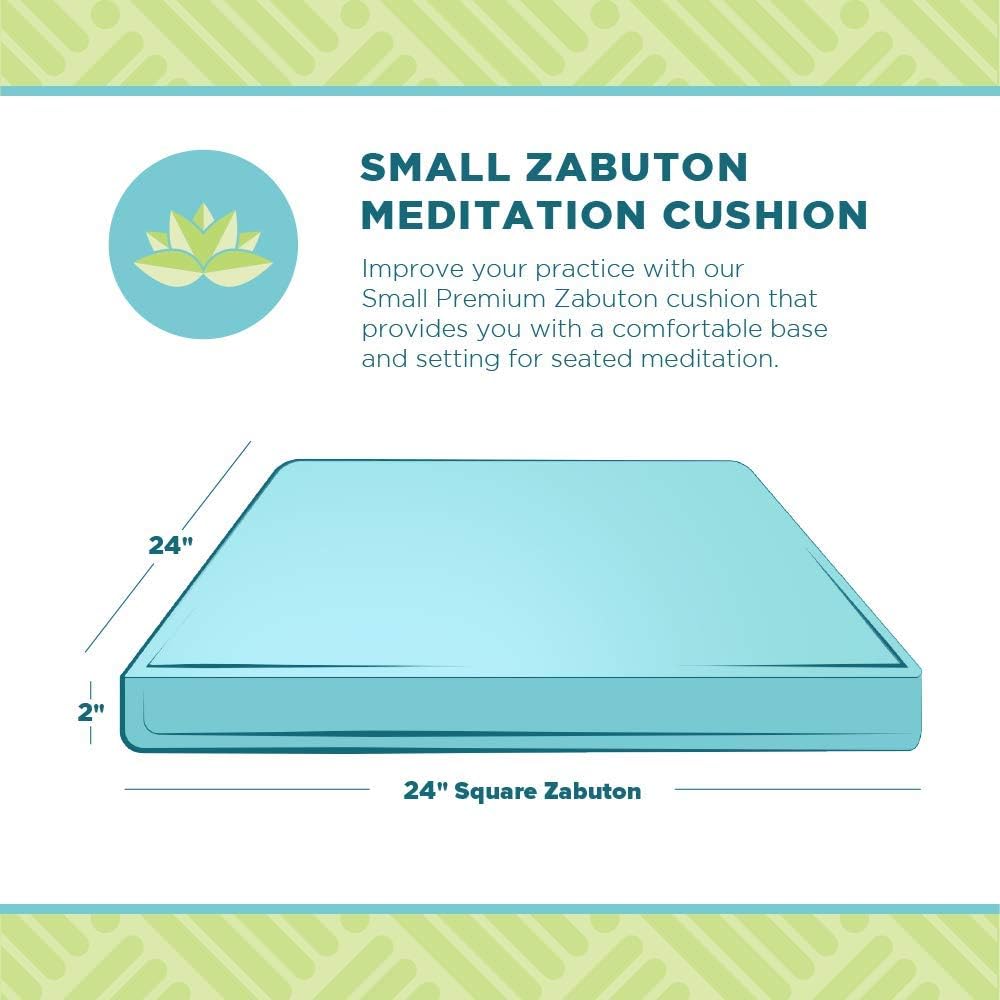 Bean Products Meditation Cushion - Zabuton Meditation Pillows for Sitting on Floor, Yoga Cushion, Cotton Yoga Pillow, Zen Kneeling Prayer Pad- Made in USA - Standard 24x24x2, Natural
