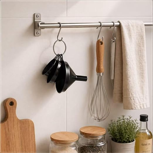 Stainless Steel Funnels Set Kitchen Funnels 3 Piece Set Small Medium Large Black Funnel for Dry Ingredients for Liquids (Black-with Brush)