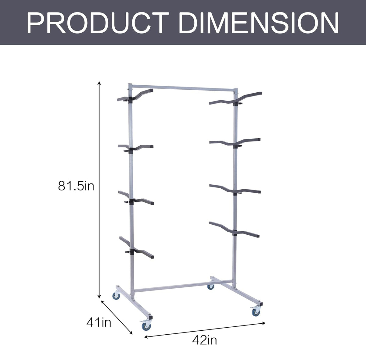 Mobile Bumper Storage Rack, Double-Sided Bumper Stand for Automobile Parts, Maximize Efficiency Auto Body & Parts Storage Pannel Tree, 8 Pairs Racks