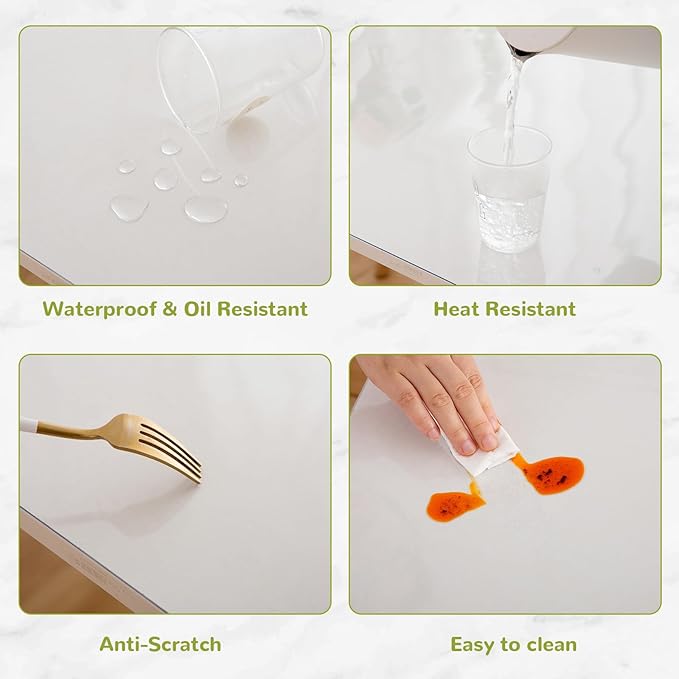 23 x 63 Inch Clear Table Cover Protector, Clear Table Protector for Dining Room Table, 1.5mm Plastic Table Cover, Waterproof Table Pad for Kitchen, Office