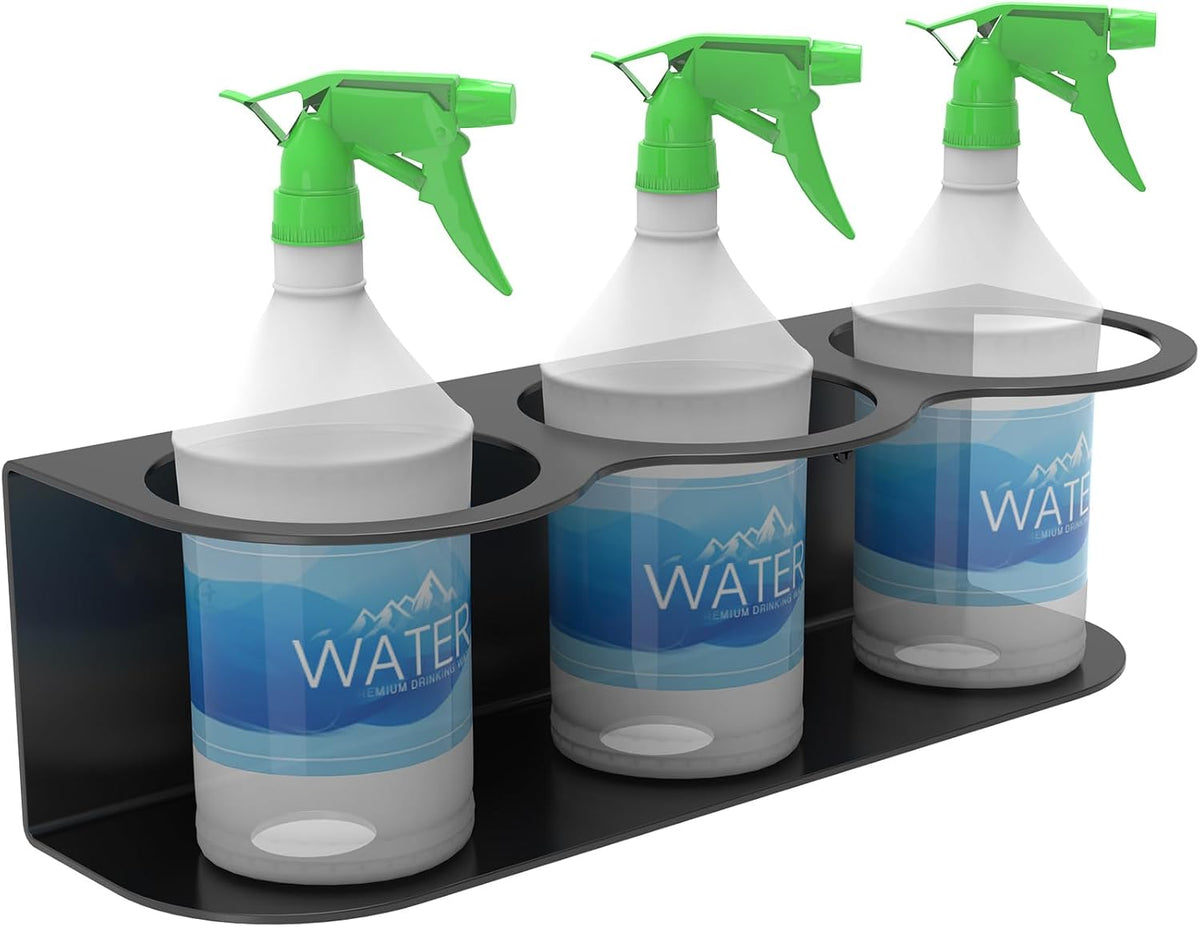 3 Holes All-Purpose Spray Bottle Holder Wall Mount Heavy Duty Spray Can Holder Rack Organizer Storage for Home Garage Workspace