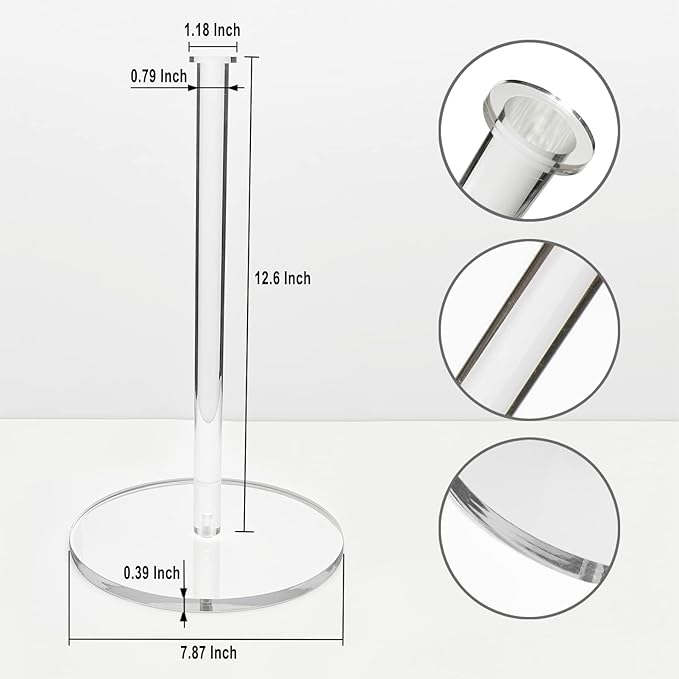 Acrylic Paper Towel Holder, Paper Towel Stand for Countertop, Clear