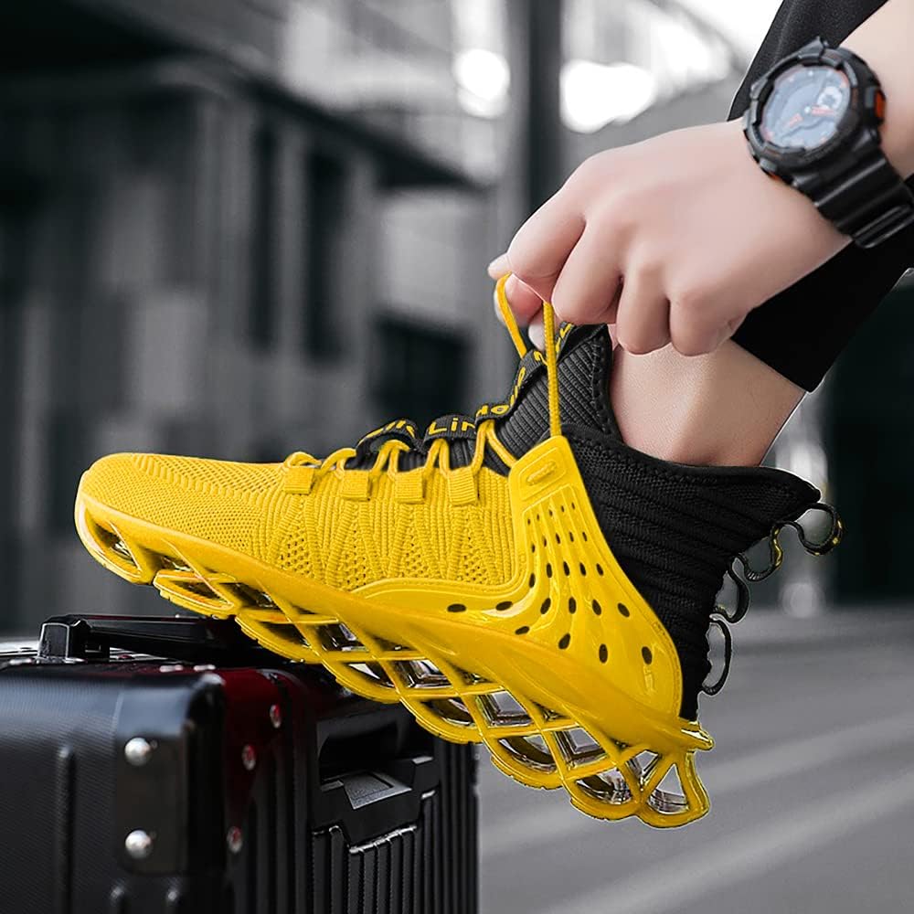 Hello MrLin Men's Running Shoes Non Slip Athletic Tennis Walking Blade Type Sneakers Hip Hop