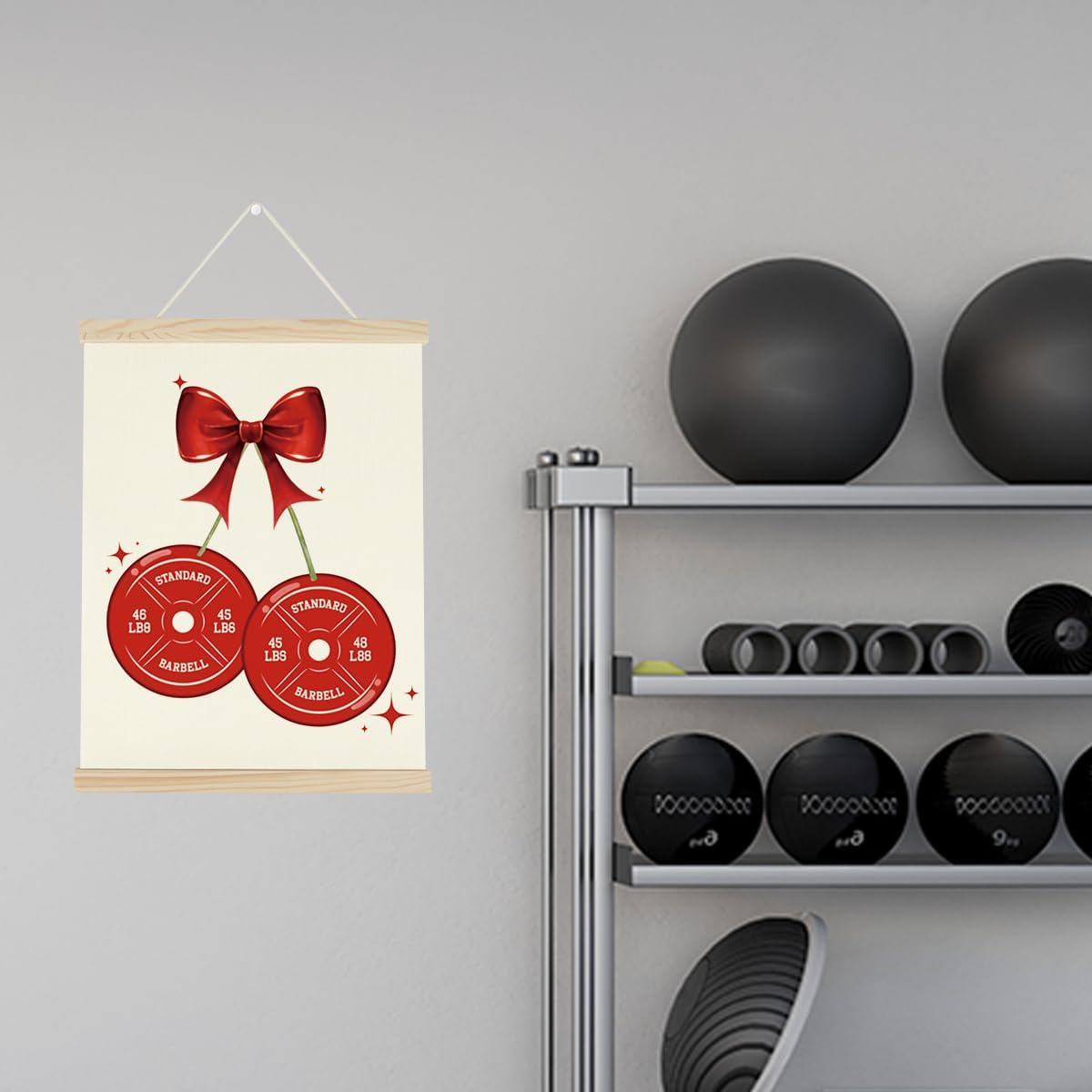 Gym Bow Dumbbell Motivational Posters College Dorm Posters Gifts for Girls Friends Gym Flag Wall Art Decor Sign for Home Gym Bedroom Office