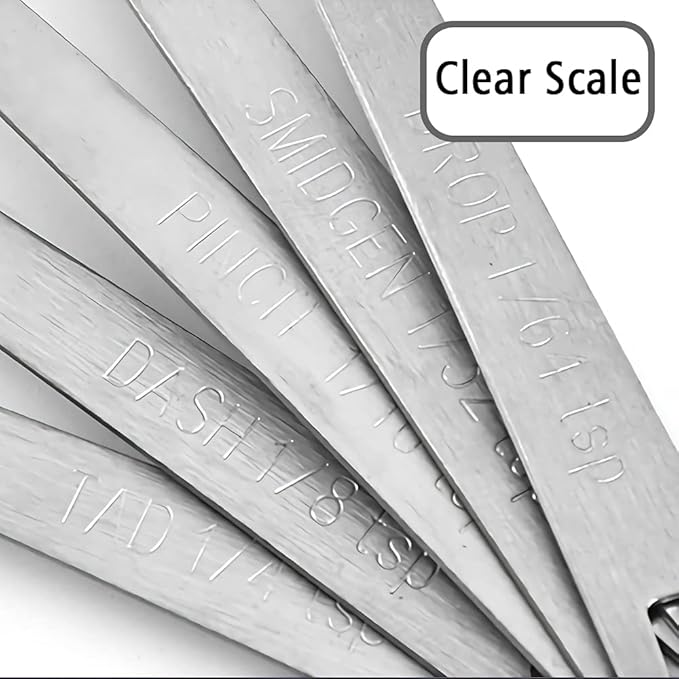 2PCS 1/16 Teaspoon(1/16tsp, 0.31ml, Pinch) Single Tiny Measuring Spoon, Small Individual Stainless Steel Measure Spoons Only