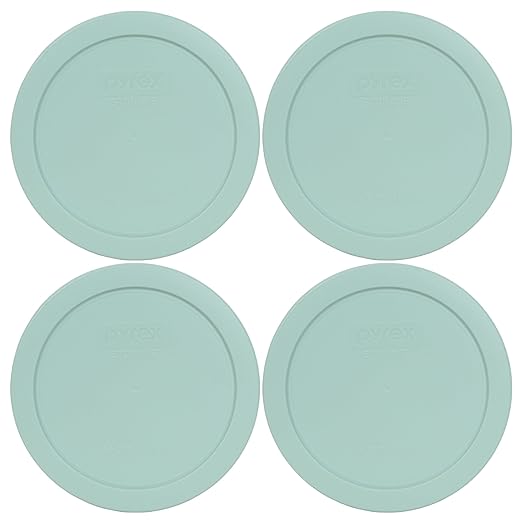 Pyrex 7201-PC Round 4 Cup Storage Lid for Glass Bowls (4, Muddy Aqua)