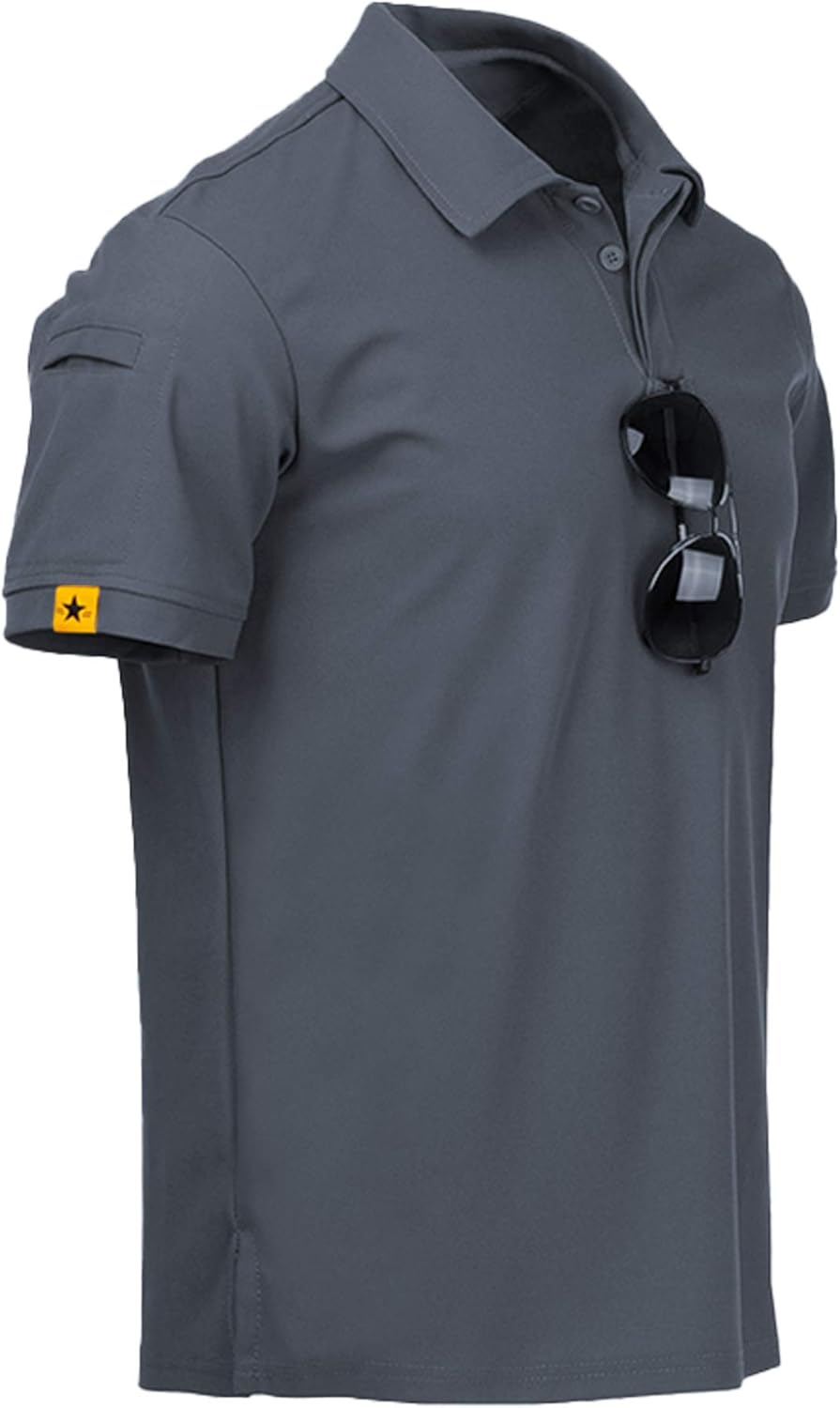 SCODI Mens Polo Shirts Performance Short Sleeve Tactical Shirts Athletic Golf Shirt for Men Daily Casual Collared T-Shirt