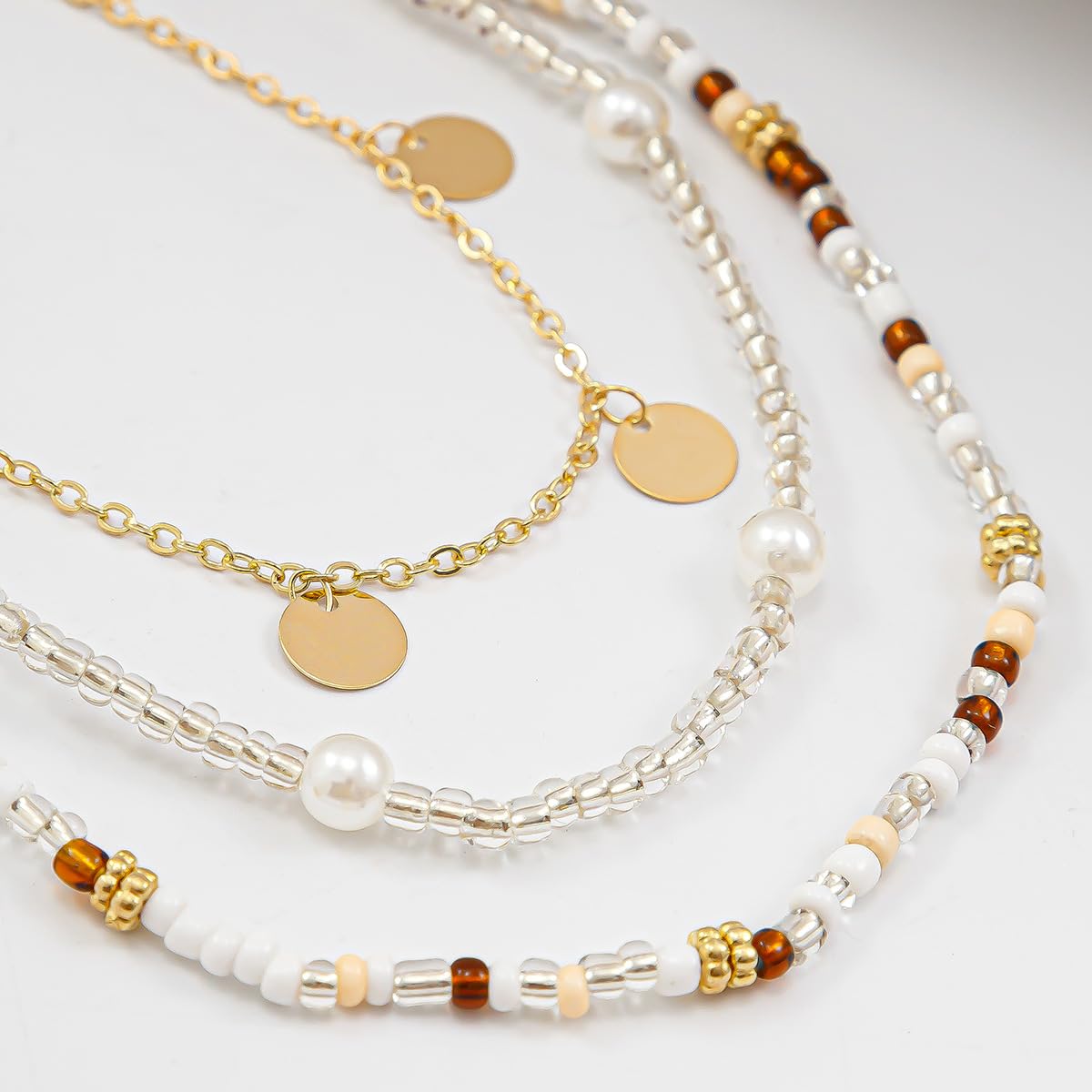 JFORYOU Gold Waist Chain for Momen 3PCS Layered Belly Chain Jewelry Summer Beach Beads Belly Waist Chain Adjustable Bikini African Boho Body Chain for Women