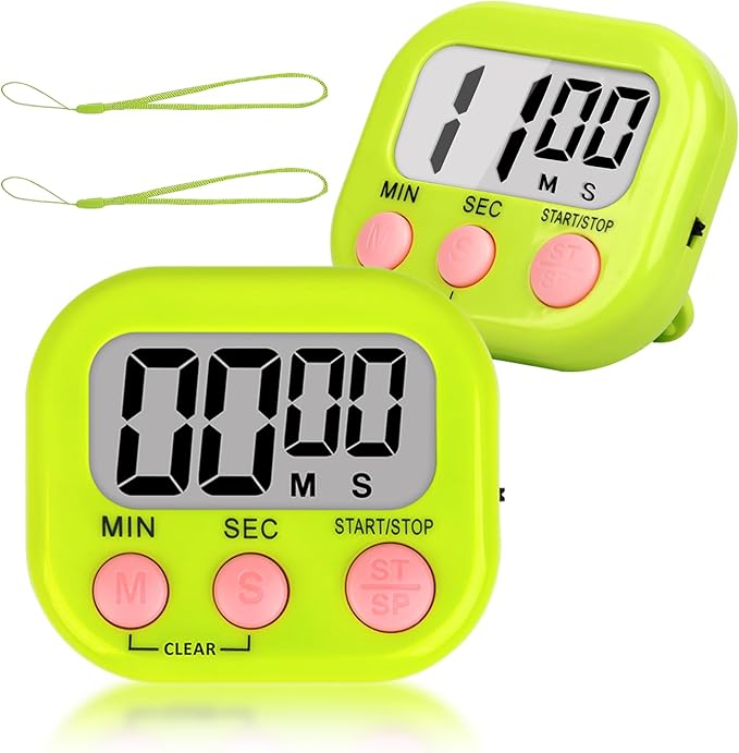 ZILLEEN Classroom Timer for Kids Teachers 2 Pack Digital Tmers, Green