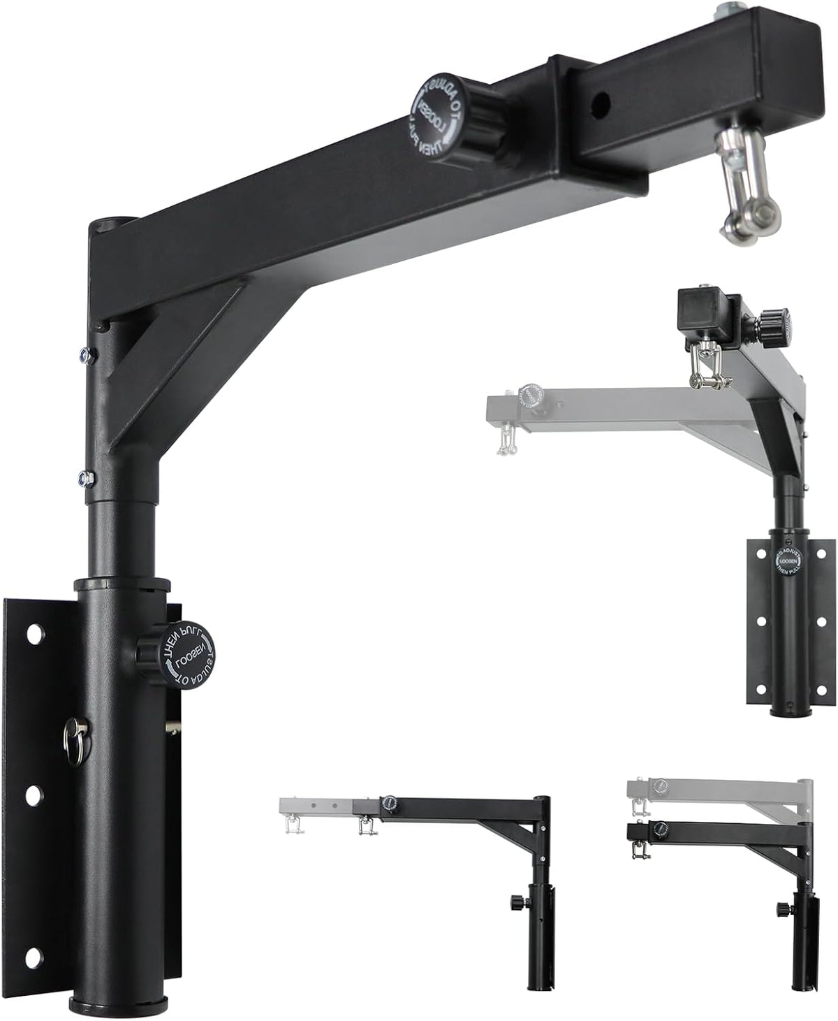 Heavy Bag Hanger Wall Mount Punching Boxing Bag Bracket -Square Tube, Heavy Duty Adjustable Length & Height for Boxing, Taekwondo, Muay Thai Bags, for Home Gym Installation