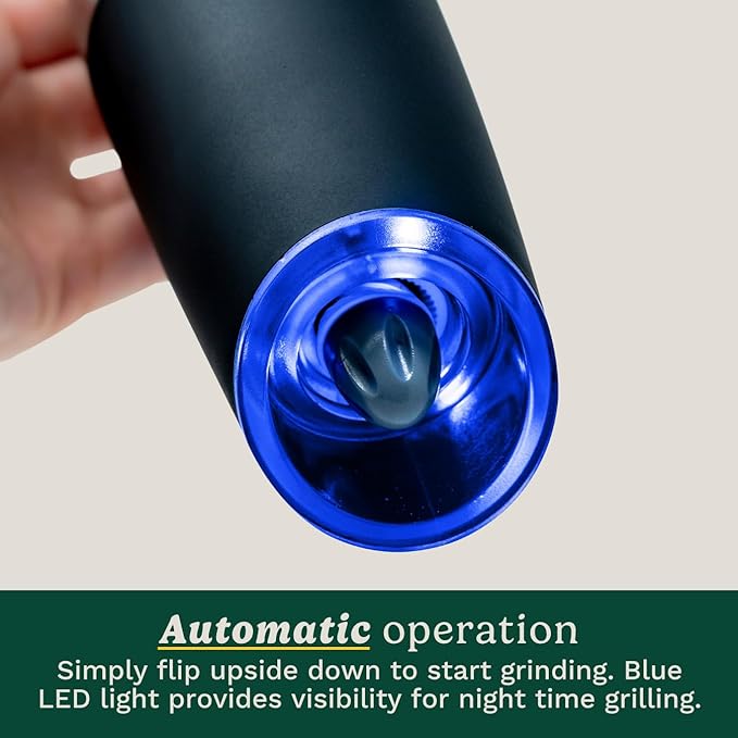 Cuisinart CSS-2424 Gravity Salt and Pepper Spice Mill with Blue LED Light, 2/3 Cup Capacity