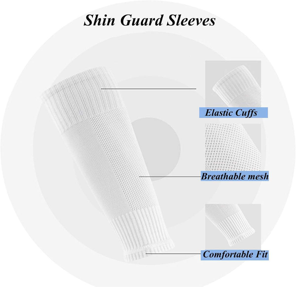 Men's Soccer Non Skid Ball Socks Anti Slip Grip Non Slip Socks, Shin Guard Sleeves, With Or Without Guard Straps for Football