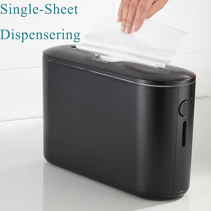 Multifold Paper Towel Dispenser Countertop - Compact Folded Paper Towel Holder for Kitchen/Bathroom, Black Space-Saving Design, Compatible with Marathon Folded Paper Towel