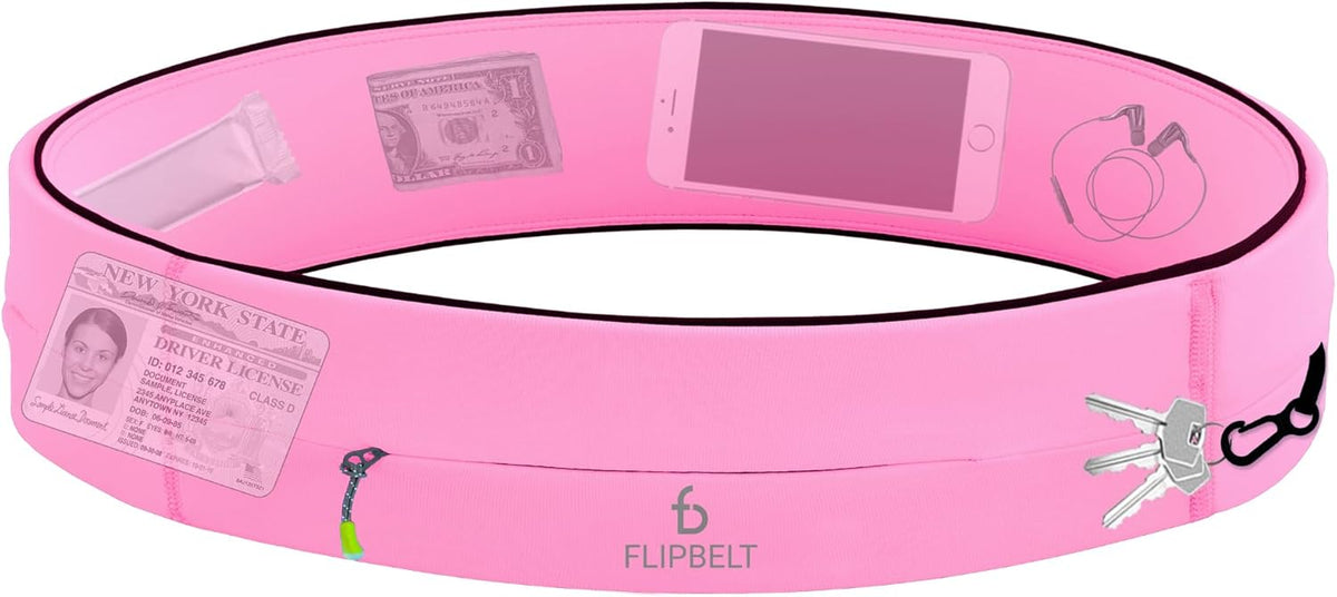 FlipBelt Zipper Running Belt, Waist Pack for Fitness and Running, US Company
