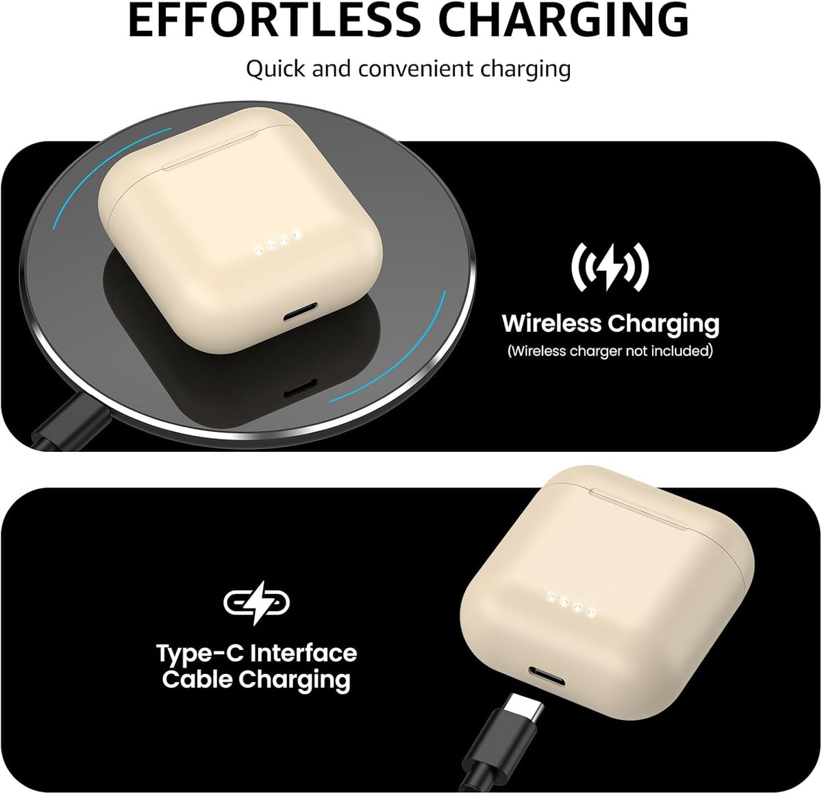 TOZO T6 Wireless Earbuds, Bluetooth 5.3 Ear Buds, Stereo Sound in Ear Headphones, 50 Hours Playtime, Wireless Charging Case, APP Customizable EQs, IPX8 Waterproof Earphones