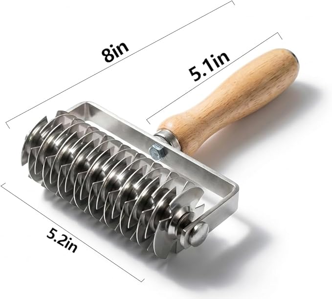 Lattice Pastry Cutter, Professional Lattice Roller for Pie & Beef Wellington, Sharp Multi-Blade Dough Cutter for Even Decorative Crusts, Easy-Clean Baking Gift for Home Bakers