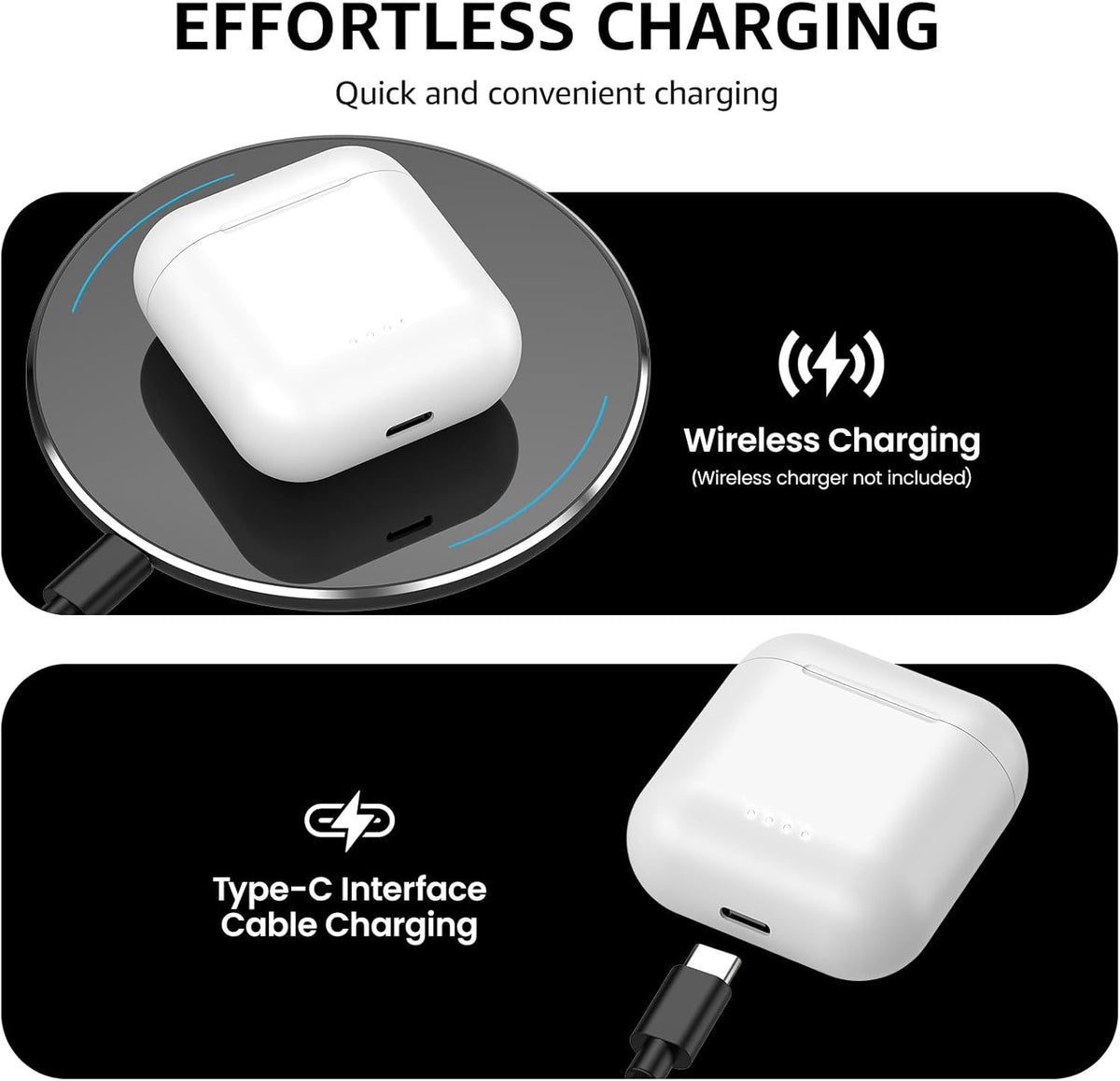 TOZO T6 Wireless Earbuds, IPX8 Waterproof Ear Buds, Stereo Bass Sound Bluetooth 5.3 Headphones in Ear, 50 Hours Playtime Earphones, Wireless Charging Case, Custom 32 EQ via APP