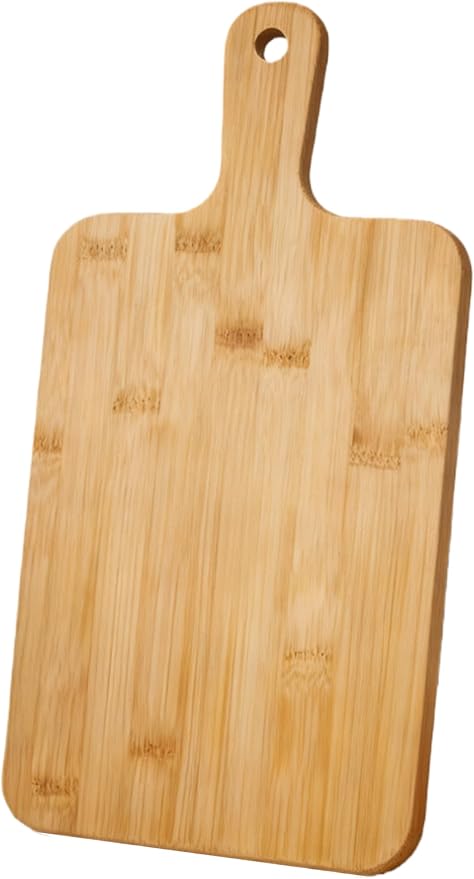 ZeQi Bamboo Cutting Board with Handle (16"L x 7.8"W), Wooden Cutting Boards, Chopping Board, Charcuterie Board, Serving board for Cheese, Bread, Pizza, Vegetables & Fruits