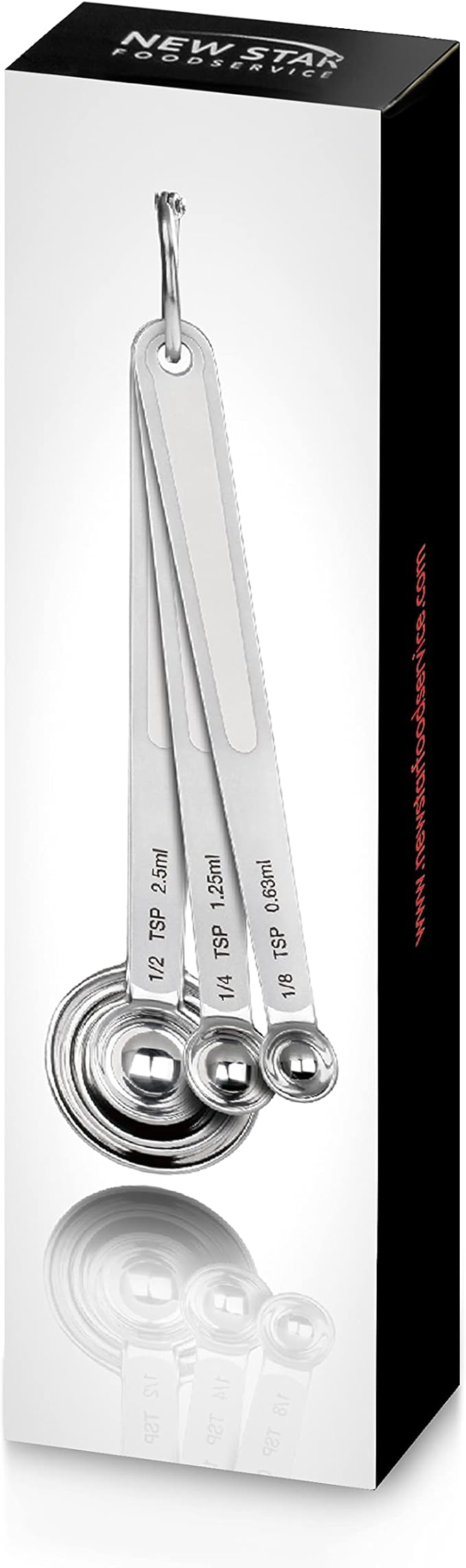 New Star Foodservice 43112 Stainless Steel 18/8 Measuring Spoons, Set of 6