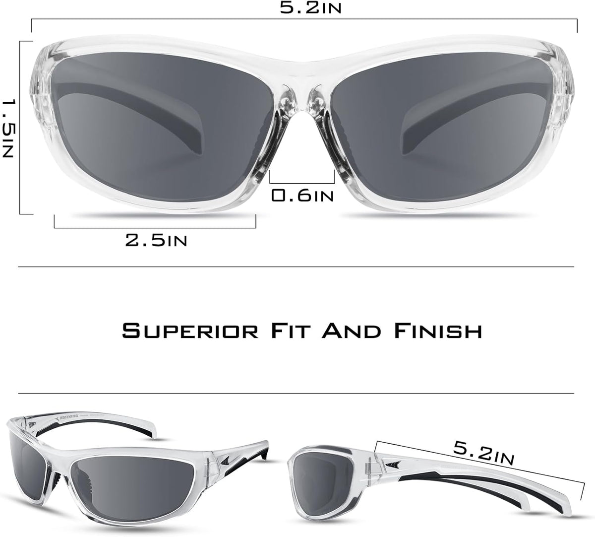 KastKing Hiwassee Polarized Sport Sunglasses for Men and Women, Wrap Sunglasses for Fishing Cycling and Running,UV Protection