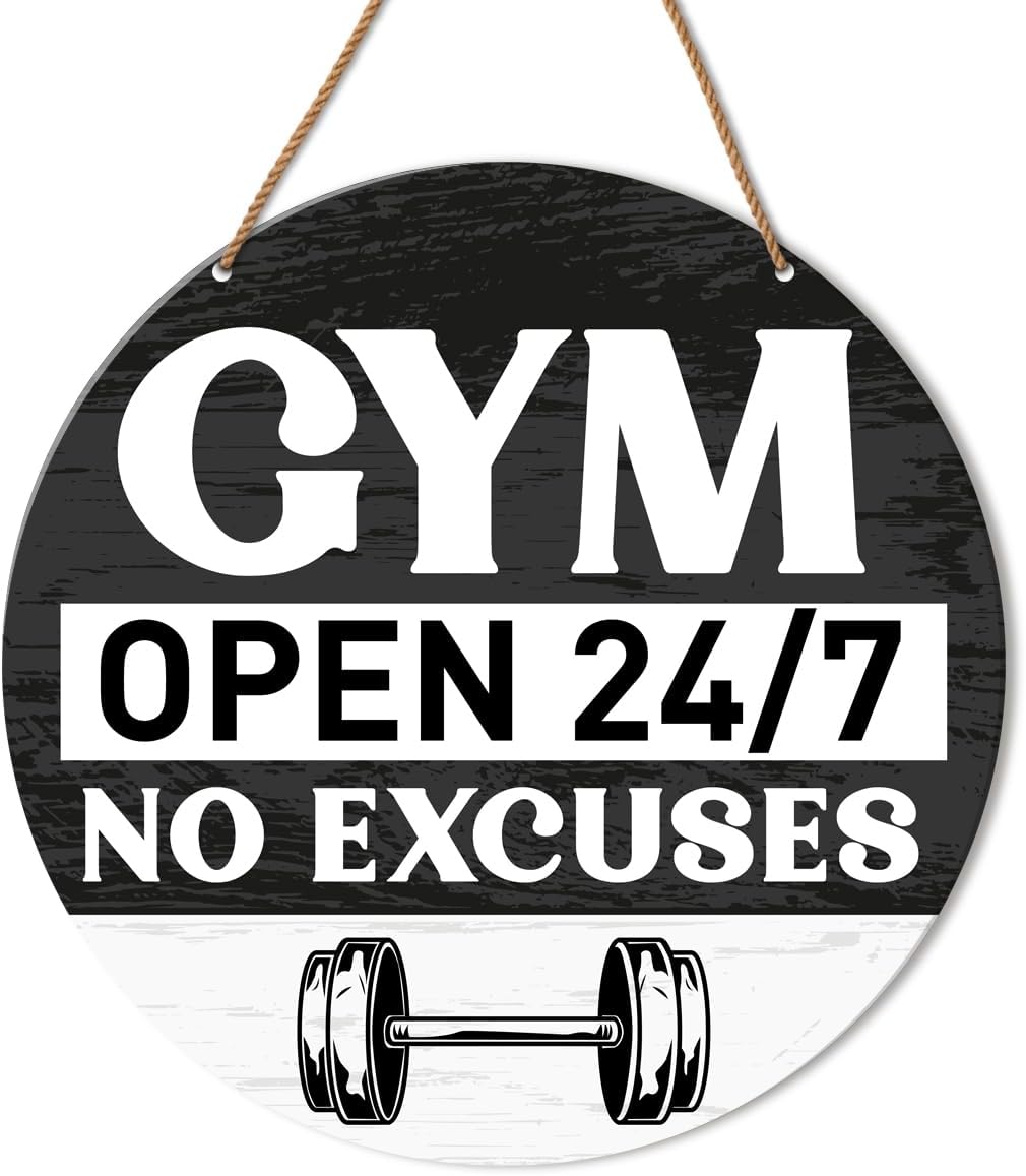 HSNBT Gym Signs Wall Decor, Home Gym Motivational Wall Decor Gym Hanging Signs Decorations for Fitness Workout Room Gift for Woman Man Gym Enthusiast