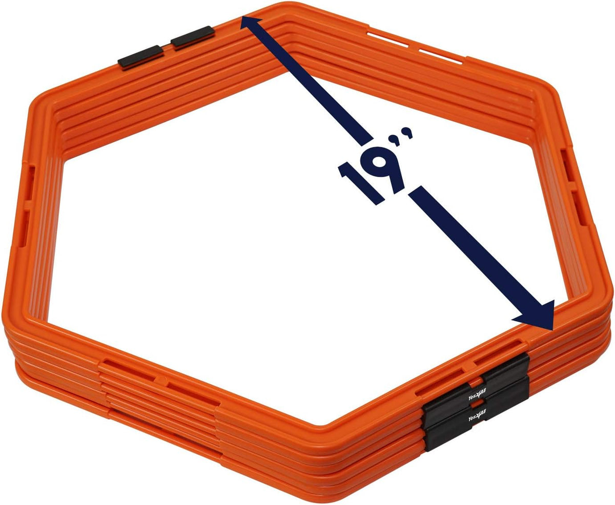 Yes4All Hex Agility Rings/Speed Rings with Carrying Bag – Hexagon Rings, Agility Hurdles for Agility Footwork Training