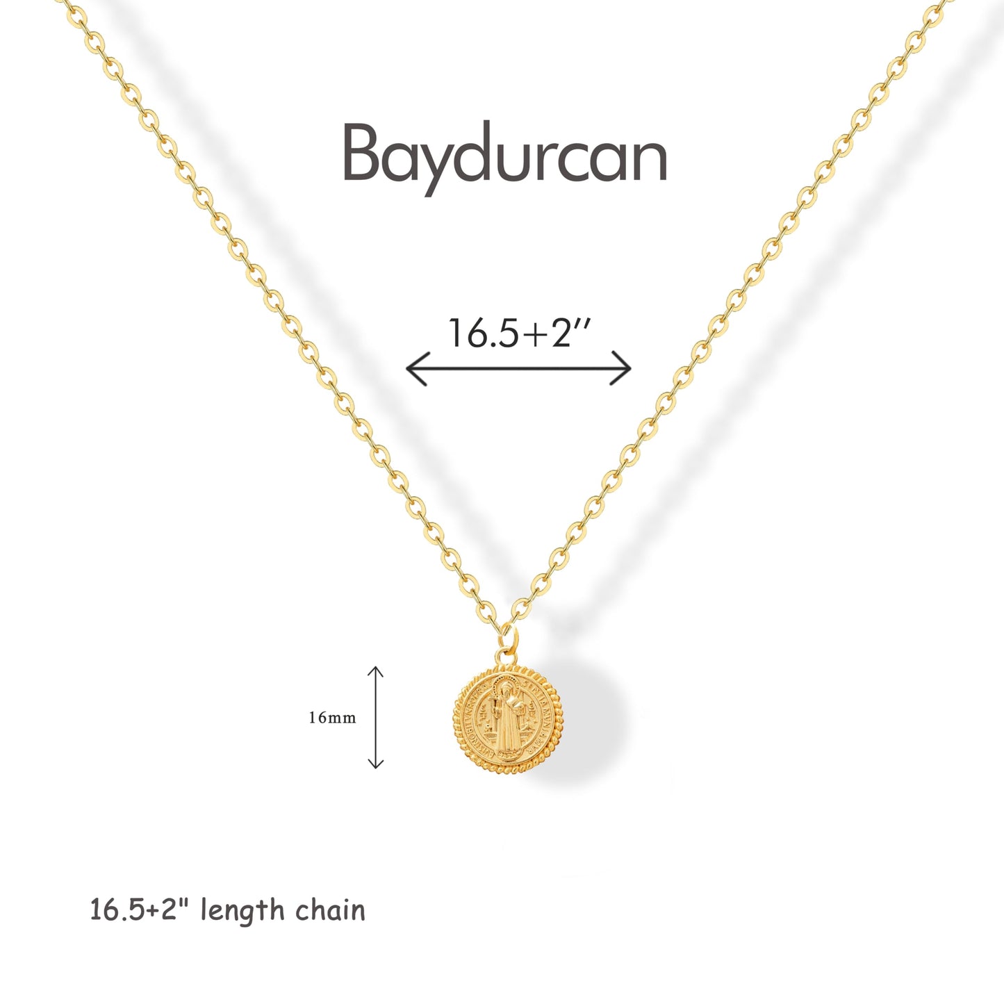 Baydurcan Saint Benedict Necklace for Women Religious Gifts for Women Friends st benedict necklace (San Benito)