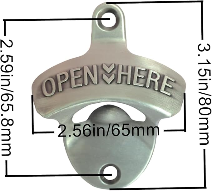 4 PCS Bottle Opener Wall Mounted Stainless, Antique Silver Rust-free Screw in Wall Beer Cap Bottle Opener Outdoor for Post Kitchen Cupboard