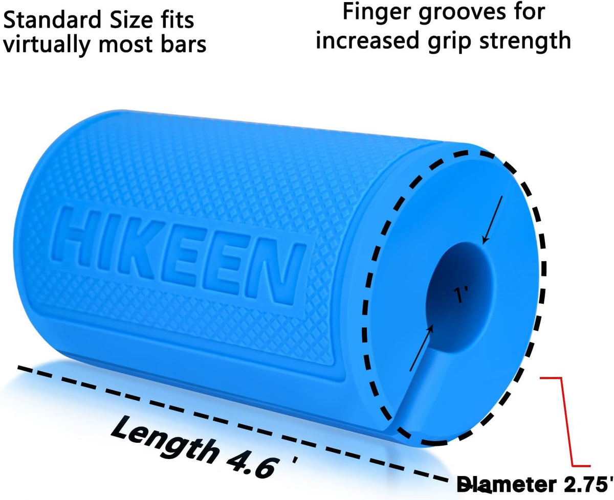 Hikeen Thick Bar Dumbbell Grips,Non Slip Hard Rubber Barbell Grips,Grips for Weight Lifting, Muscle Building-1.77", 2", 2.25" & 2.75" Outer Diameter