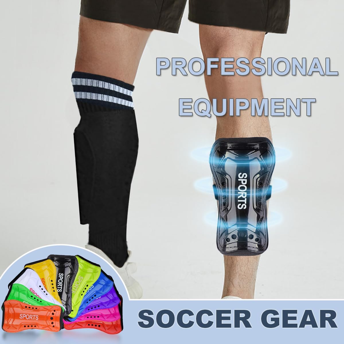 Youth Soccer Shin Guards for Kids Shin Pads Child Calf Protective Gear Protective Soccer Equipment for Boys Girls Children 3-15 Years Old
