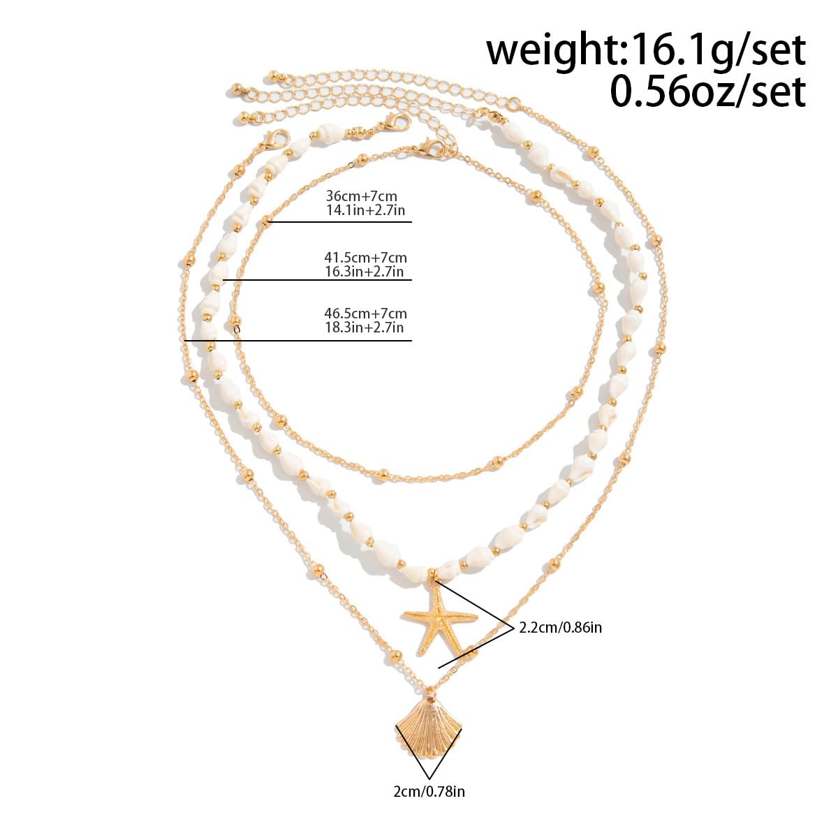 ONBRIG Seashell Necklace Beach Jewelry for Women Starfish Cowrie Puka Shell Necklaces Summer Beach Accessories for Women Vacation Mermaid Ocean Jewelry (style 5)