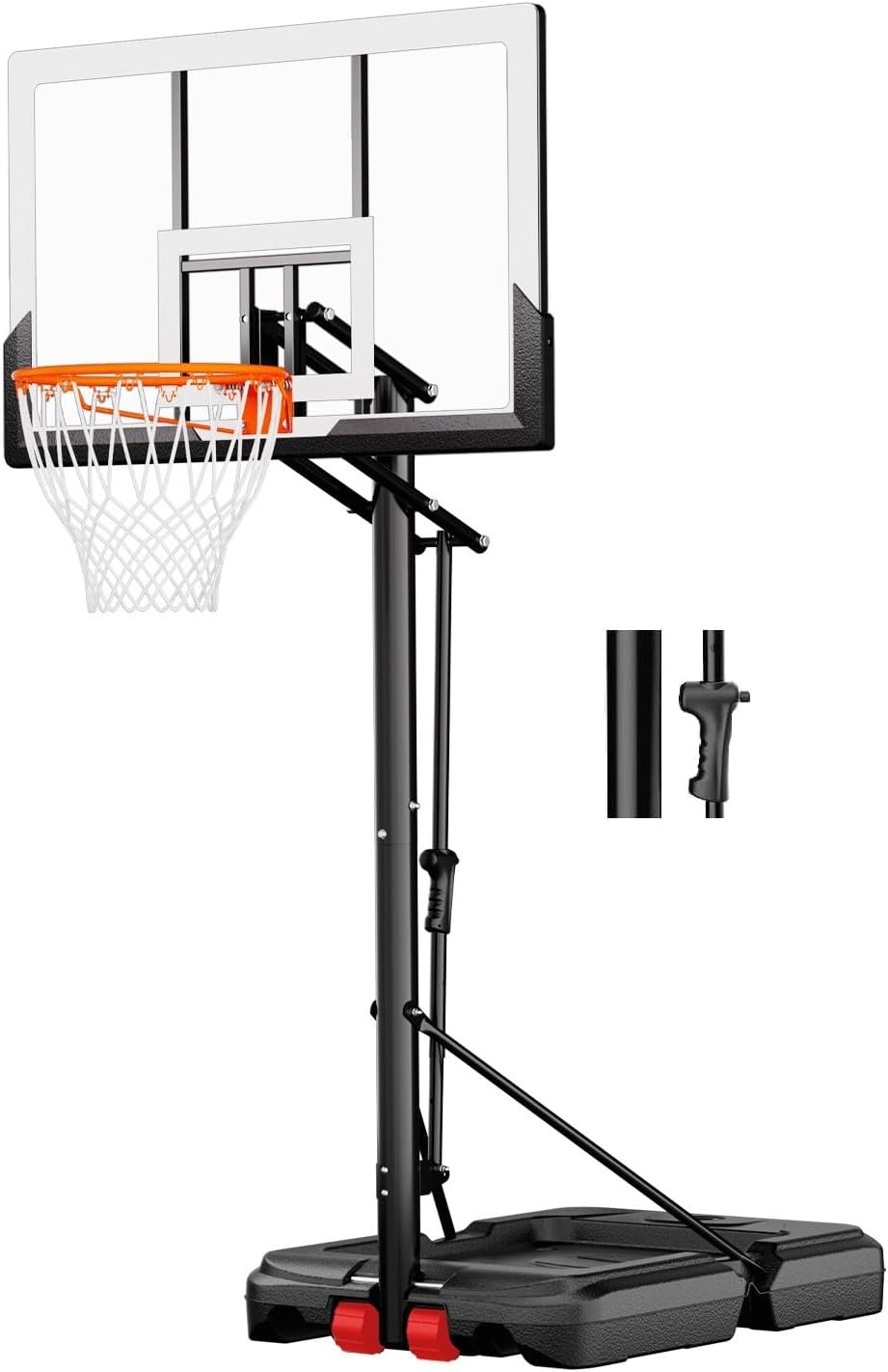 Basketball Hoop Outdoor with 45 Inch Shatterproof Backboard, Portable Basketball Goal System 4.8-10ft Height Adjustable for Kids, Youth, Adults, Backyard/Driveway/Indoor