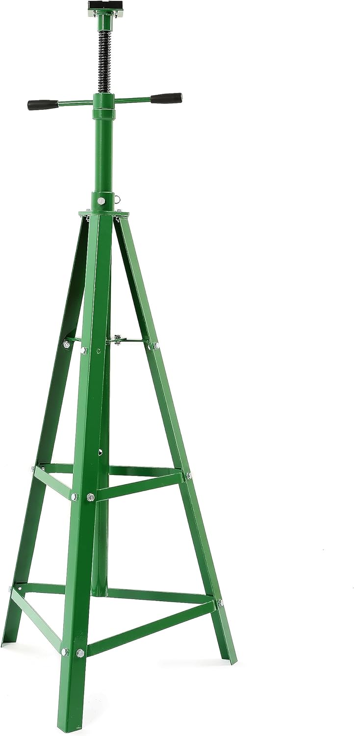 KUAFU 55.62"-79.48" Automotive Under Hoist Jack Stand 2 Ton High Lift Transmission Mount Jack Stand for Repair Shops Garages Steel Powder Coated Green