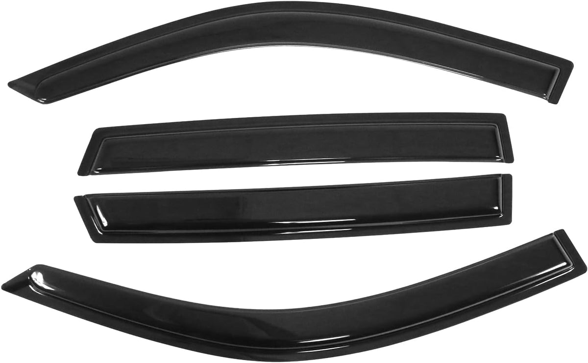 Window Visor Deflector Compatible with 2001-2005 Toyota Rav4 4-Door, Slim Tinted Acrylic Resistant Shield Cover Wind Sun Rain Guard by IKON MOTORSPORTS, 2002 2003 2004