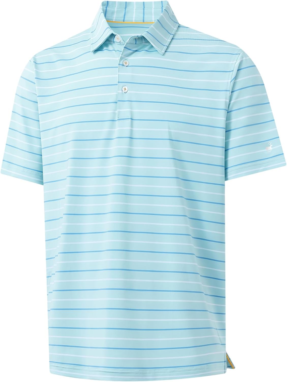 Rouen Mens Golf Shirt Moisture Wicking Dry Fit Performance Stripe Casual Collared Short Sleeve Golf Polo Shirts for Men