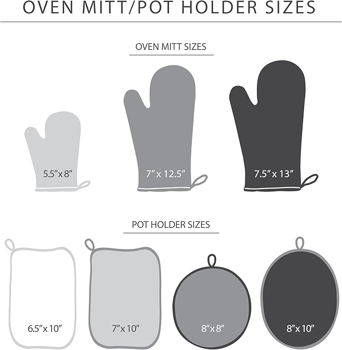KITCHENAID Beacon Two-Tone Pot Holder 2-Pack Set, Contour Silver/Matte Black, 7"x10"