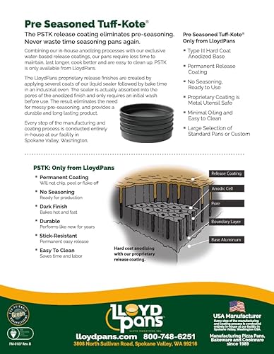 Lloyd Pans Sicilian Style Pizza Pan 14 Inch by 14 Inch by 1.5 Inch - PSTK