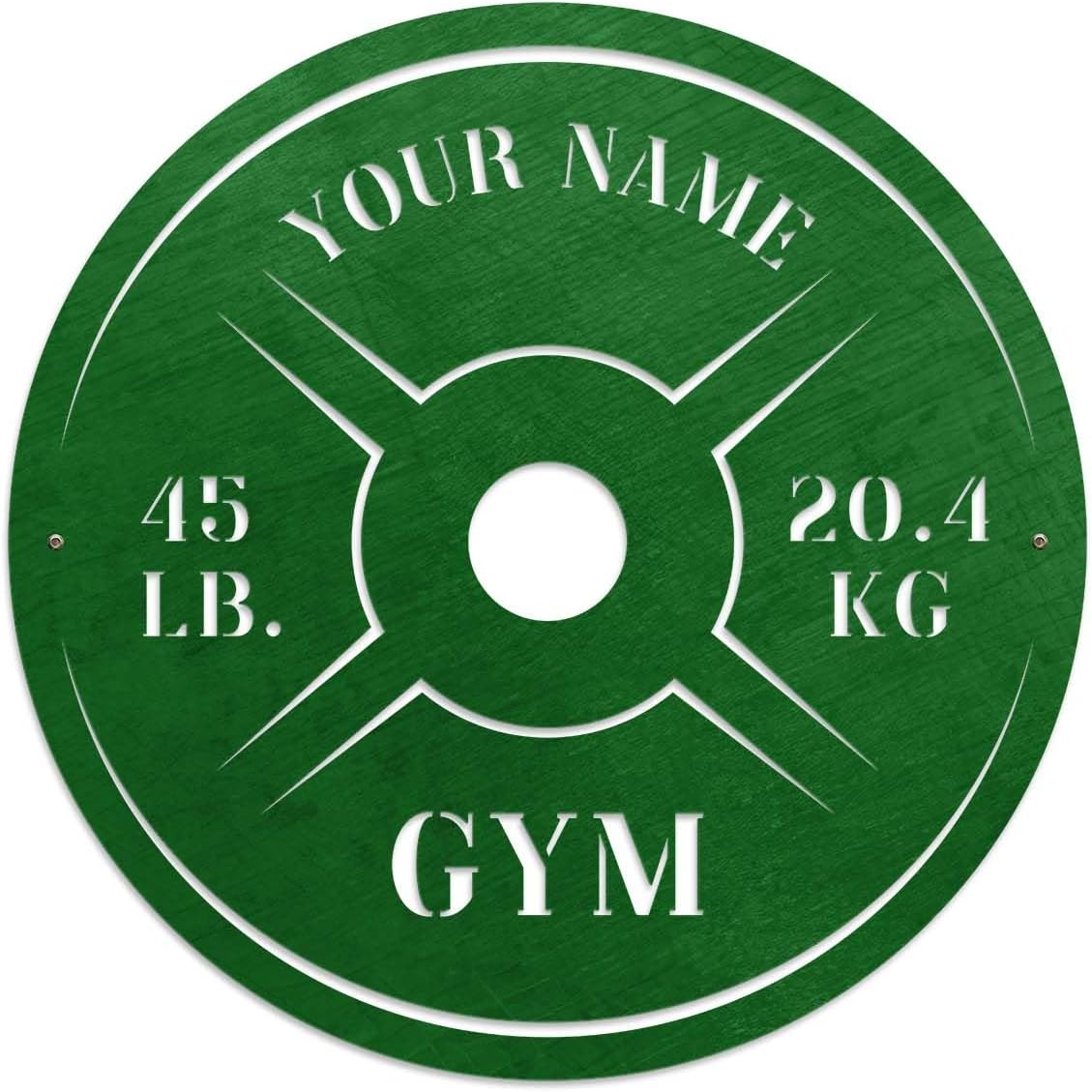 Personalized Home Gym LED Tin Metal Sign Multiple Sizes, Weight Lifting Exercise Workout Room Training Fitness Center Motivational Inspirational Quotes Decor Wall Art Hanging Accessories (08 w/o LED)