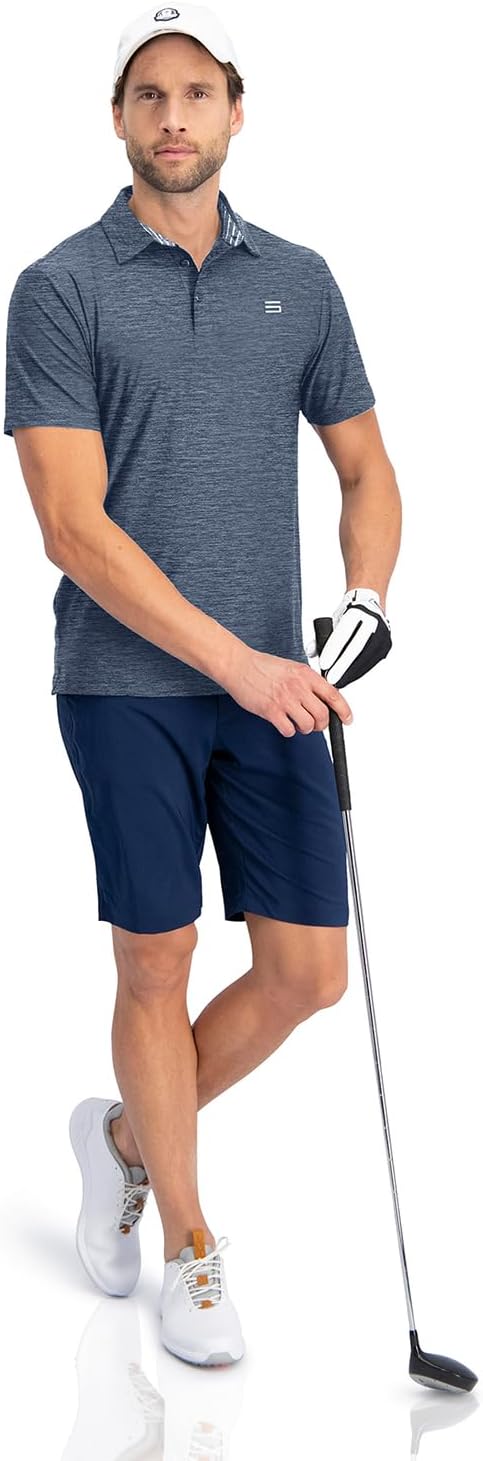 Three Sixty Six Golf Shirts for Men - Dry Fit Short-Sleeve Polo, Athletic Casual Collared T-Shirt
