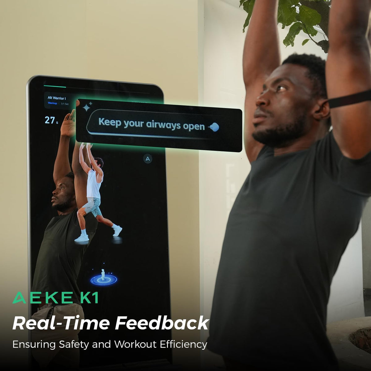 AEKE Fitness Mirror K1- Smart Home Gym System: AI-Powered All-in-One Fitness Machine for Full-Body Strength Training and Personalized Workouts